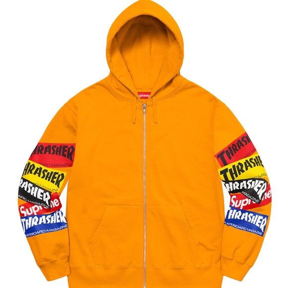 Supreme®/Thrasher® Multi Logo Zip Up Hooded Sweatshirt - Shirts 
